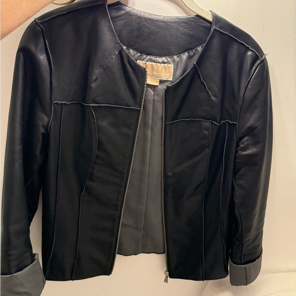 Black leather jacket - Michael Kors